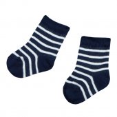 grdo Baby Socken geringelt marine-wei 56-62