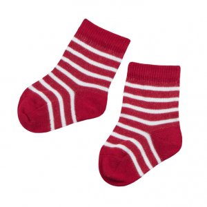 grdo Baby Socken geringelt rot-wei 56-62