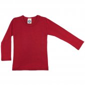 Cosilana Kinderunterhemd Langarm Wolle/Seide uni  rot 104