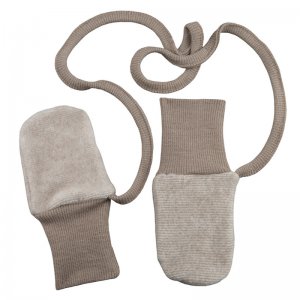 Cosilana Baby Handschuhe aus Fleece Baumwolle-Wolle latte macchiatio-melange