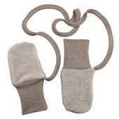 Cosilana Baby Handschuhe aus Fleece Baumwolle-Wolle latte...