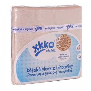XKKO Organic Mullwindeln Bird Eye aus Bio-Baumwolle 70x70cm Natural 5er-Pack