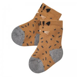 People Wear Organic Baby Frottee-Socken Leopard zimt 15-16