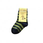 grödo Socke gestreift zweifarbig marine/moos grün 23-26