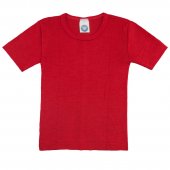 Cosilana Kinderunterhemd Kurzarm Wolle/Seide uni rot 92